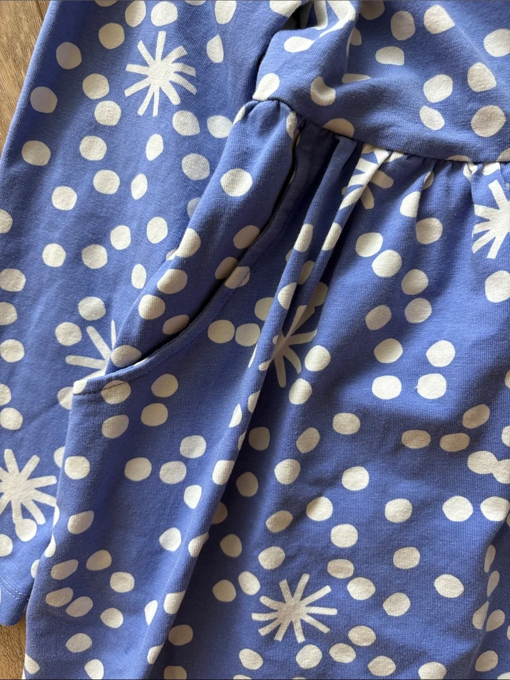 Hanna Andersson Long Sleeve Skater Dress  abstract stars print size 5